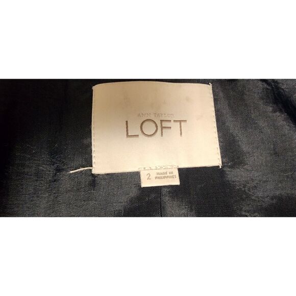 Ann Taylor LOFT Long Sleeve Blue & Beige Striped Blazer Jacket-Size 2 - Picture 7 of 8